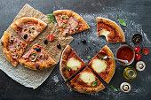 Pizzas of different flavors