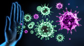 Illustration of immune system defence concept
