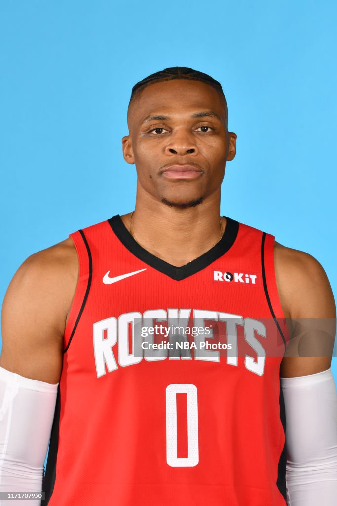 Wesbrook Rockets Russell Westbrook of the Houston Rockets poses for a head shot during ...