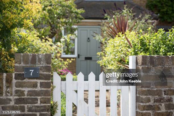 property interiors - garden fence stock pictures, royalty-free photos & images