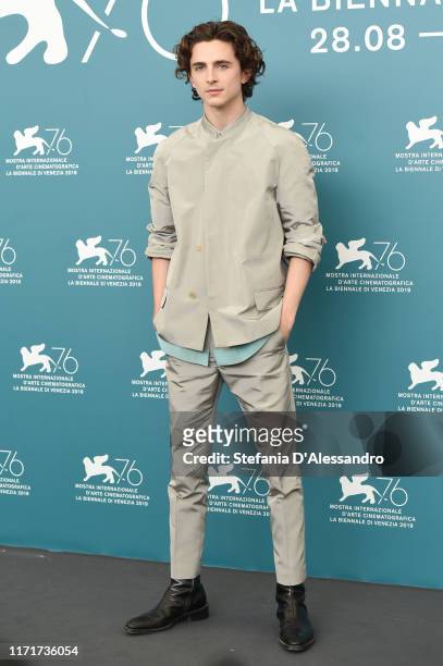 Timothée Chalamet attends "The King" photocall during the 76th Venice Film Festival at Sala Grande on September 02, 2019 in Venice, Italy.