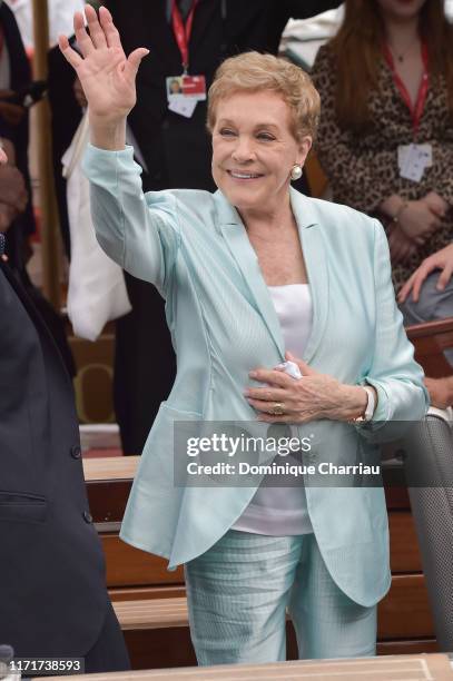 Dame Julie Andrews is seen arriving at the 76th Venice Film Festival on September 02, 2019 in Venice, Italy.