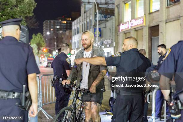 nypd metal detector checkpoints at annual j'ouvert celebration - j'ouvert stock pictures, royalty-free photos & images