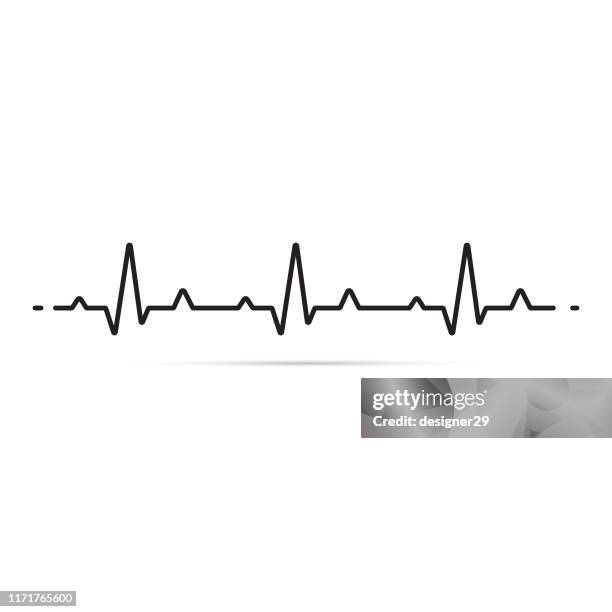 ilustrações de stock, clip art, desenhos animados e ícones de heart rhythm and ekg icon. - electrocardiography