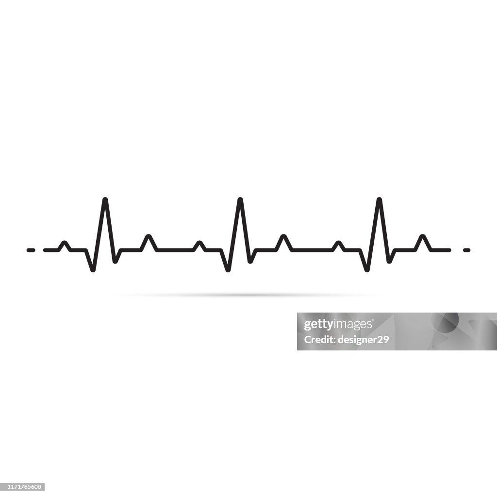 Heart Rhythm and EKG Icon.