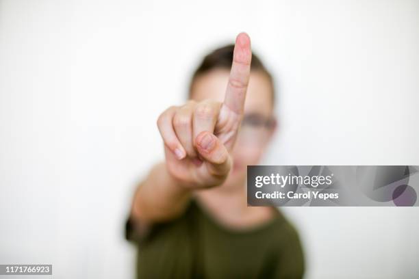boy hand with index finger.selective focus - index finger fotografías e imágenes de stock
