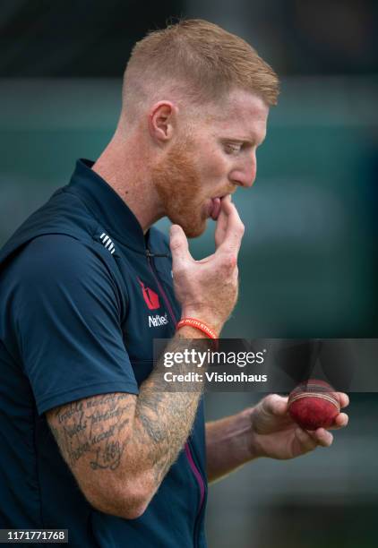 Ben Stokes of England during a nets session at Emirates Old Trafford on September 2, 2019 in Manchester, England.