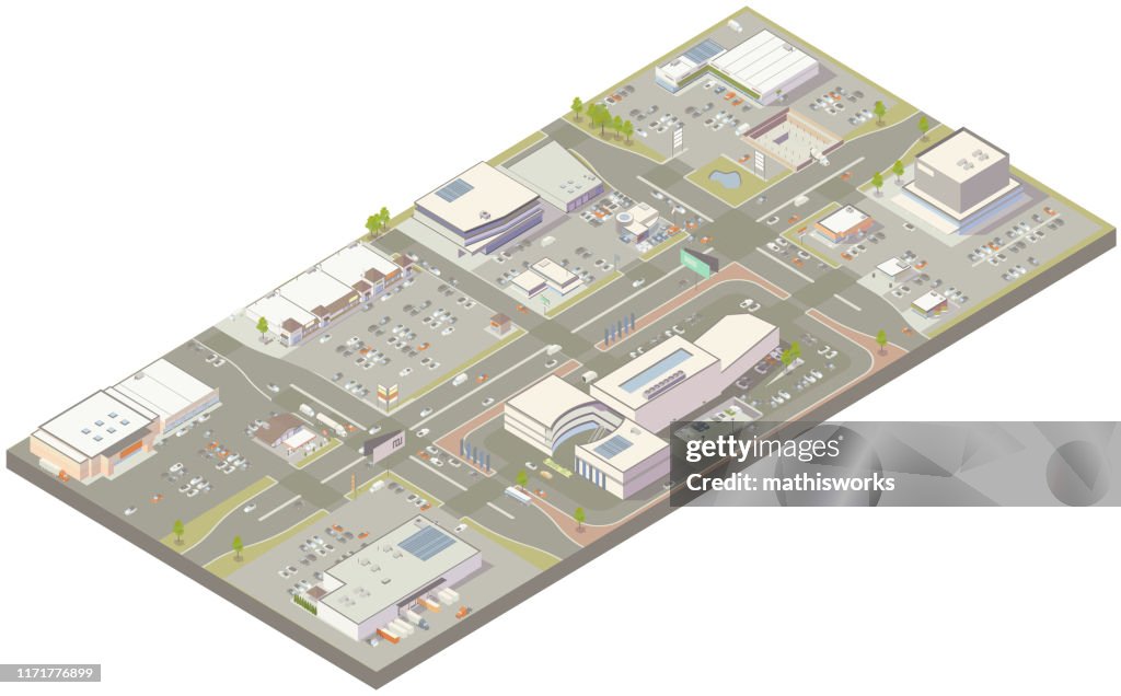 Aerial isometrische Retail zone