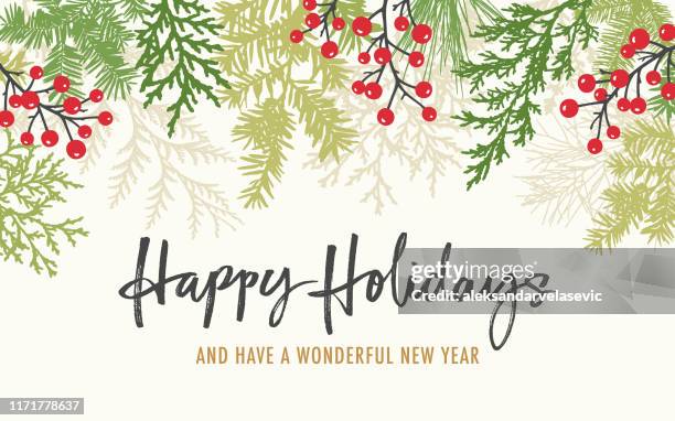 ilustrações de stock, clip art, desenhos animados e ícones de holiday background with greetings - cartao de natal