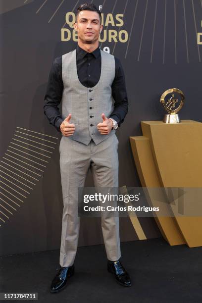 Cristiano Ronaldo attends the Quinas de Ouro 2019 awards ceremony at Pavilhao Carlos Lopes on September 2, 2019 in Lisbon, Portugal.