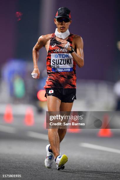 Doha , Qatar - 28 September 2019; Yusuke Suzuki of Japan competing in the Men's 50km Race Walk during day two of the World Athletics Championships...