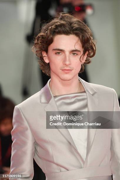 Timothee Chalamet attends "The King" red carpet during the 76th Venice Film Festival at Sala Grande on September 02, 2019 in Venice, Italy.
