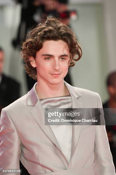 Timothee Chalamet attends "The King" red carpet during the 76th Venice Film Festival at Sala Grande on September 02, 2019 in Venice, Italy.