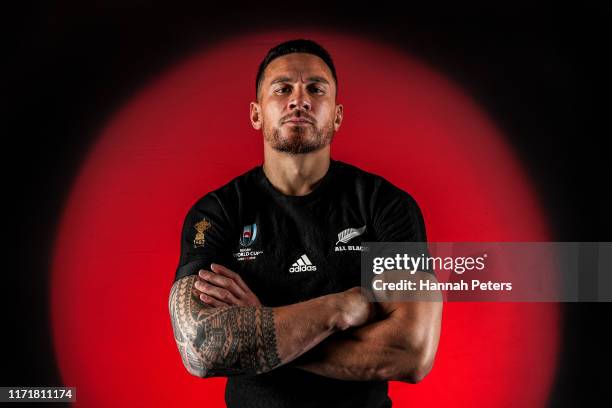 Sonny Bill Williams of the All Blacks poses for a portrait on August 29, 2019 in Auckland, New Zealand.