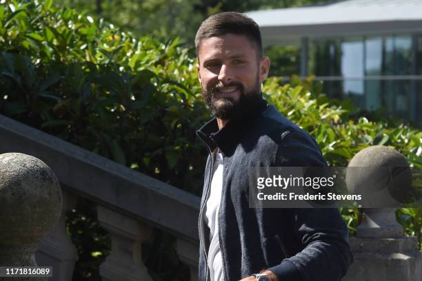 Olivier Giroud of France arrives at the National Football Centre as part of the preparation to UEFA Euro 2020 on September 02, 2019 in...