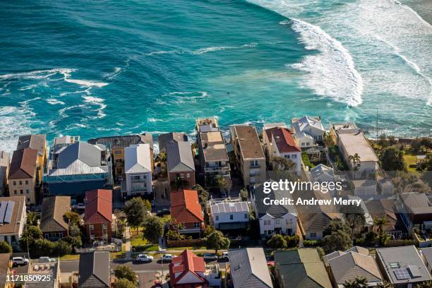 houses and sea, bondi beach, north bondi, sydney, australia - renting stock pictures, royalty-free photos & images