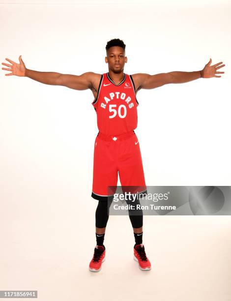 Sagaba Konate of the Toronto Raptors poses for a portrait during media day on September 28, 2019 at Scotiabank Arena in Toronto, Ontario, Canada....
