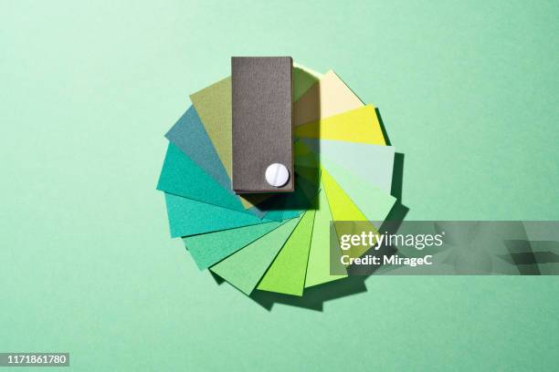 green paper color swatch - green color bildbanksfoton och bilder