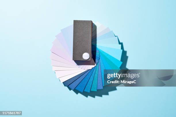 blue paper color swatch - muestra de colores fotografías e imágenes de stock