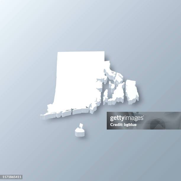 rhode island 3d map on gray background - rhode island vector stock illustrations