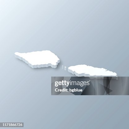 灰色背景上的薩摩亞 3D 地圖 灰色背景上的薩摩亞 3D 地圖