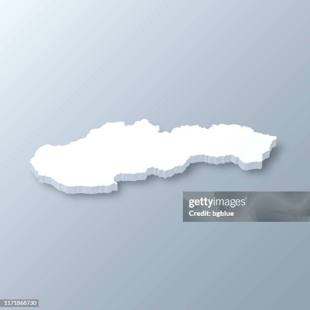 slovakia 3d map on gray background - slovakia map stock illustrations