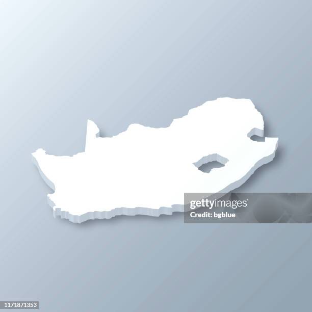 south africa 3d map on gray background - south africa stock illustrations