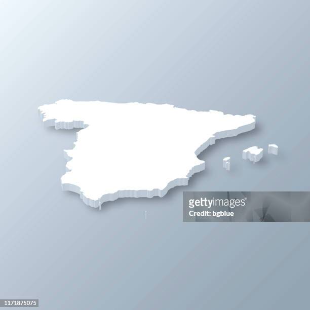 spain 3d map on gray background - spain stock illustrations