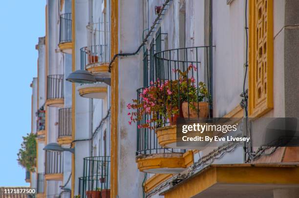 medieval balconies - jerez de la frontera - jerez de la frontera stock-fotos und bilder