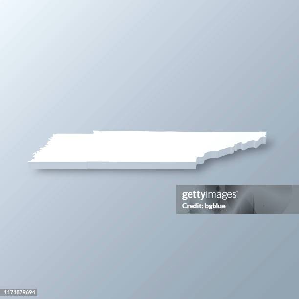 tennessee 3d map on gray background - nashville stock illustrations