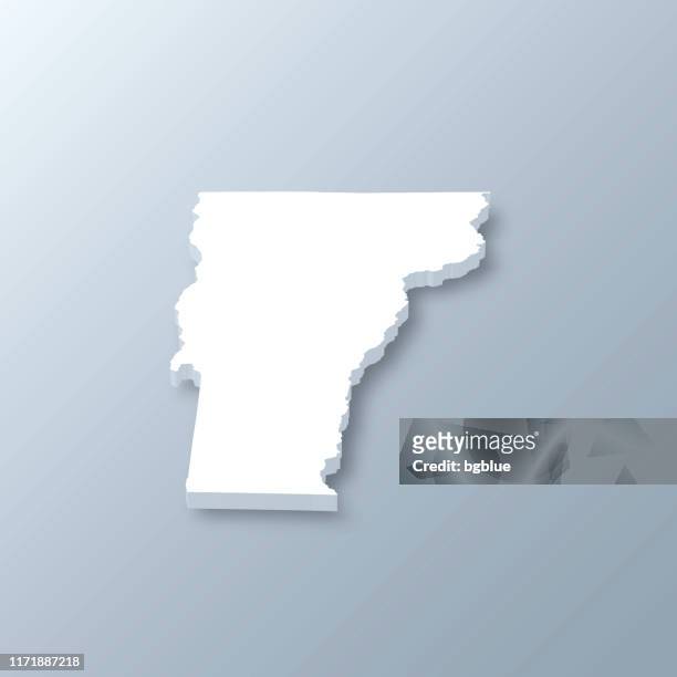 vermont 3d map on gray background - vermont stock illustrations