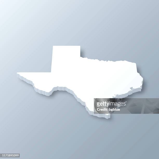 texas 3d map on gray background - texas stock illustrations