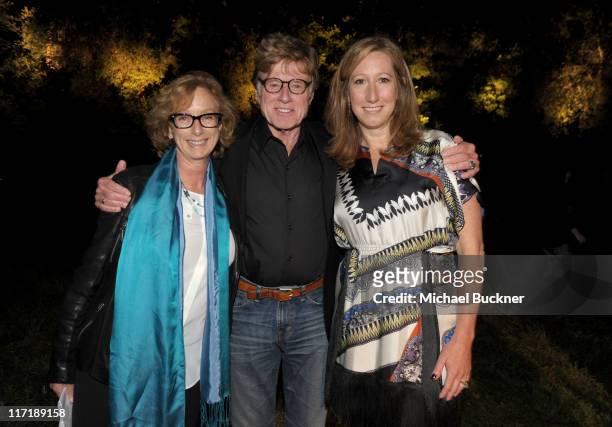 Honoree Director Michelle Satter, Sundance Institute President and Founder Robert Redford and Sundance Institute Executive Director Keri Putnam...