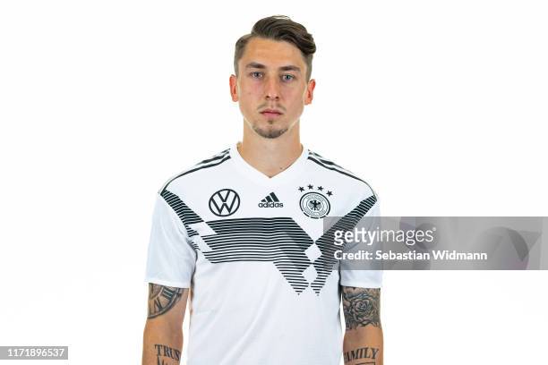 Adrian Fein poses during the Germany U21 Team Presentation on September 02, 2019 in Zwickau, Germany.