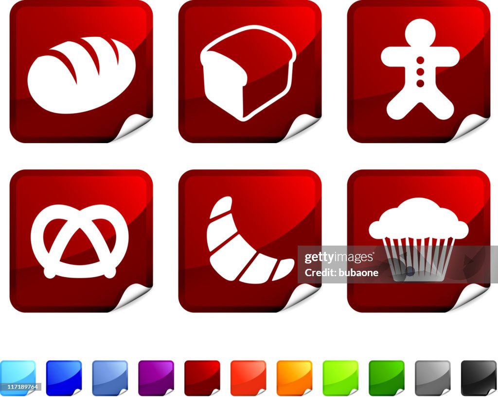 Types of bread royalty free vector icon set