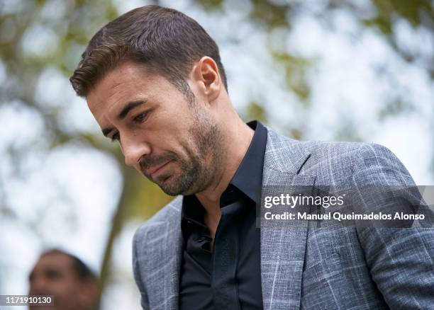 Former Real Zaragoza footballer Gabi Fernandez arrives at the court of Valencia on September 03, 2019 in Valencia, Spain. Charges in this case relate...