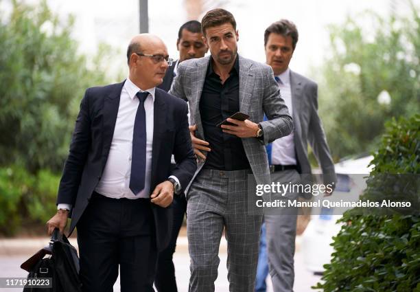 Former Real Zaragoza footballer Gabi Fernandez arrives at the court of Valencia on September 03, 2019 in Valencia, Spain. Charges in this case relate...