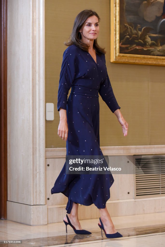Spanish Royals Attend Audiences At Zarzuela Palace