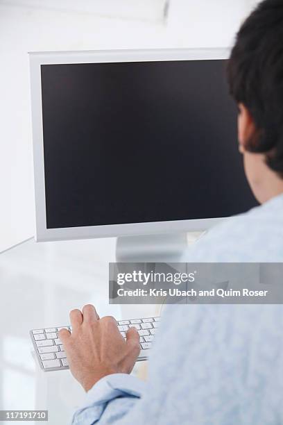 Blank Computer Screen Over Shoulder Office Photos and Premium High Res ...