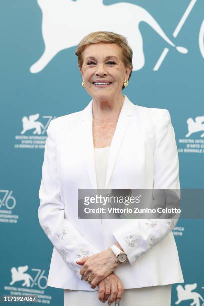 Dame Julie Andrews attends the Golden Lion for Lifetime Achievement photocall during the 76th Venice Film Festival on September 03, 2019 in Venice,...