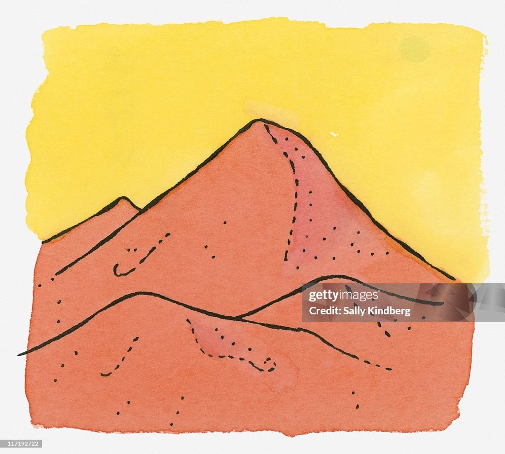 Illustration of sand dune in desert