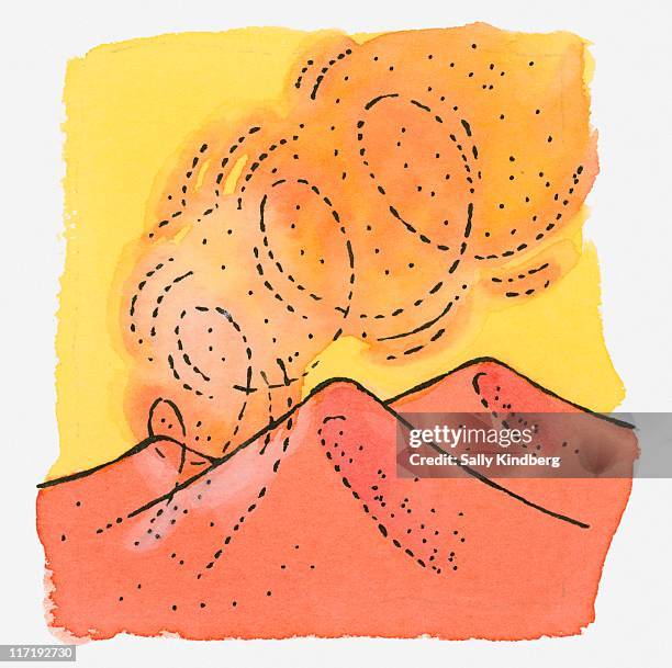 Illustration Of Sandstorm In Desert, Stock-Foto