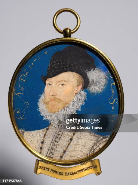 Portrait of Charles Howard, 2nd Baron Howard of Effingham, later 1st Earl of Nottingham, 1576. Nicholas Hilliard . Watercolor on vellum in a gilt...