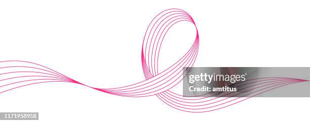 bildbanksillustrationer, clip art samt tecknat material och ikoner med rosa band linjer - cancerband