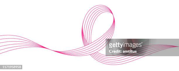 pink ribbon lines - cancer ribbon stock illustrations