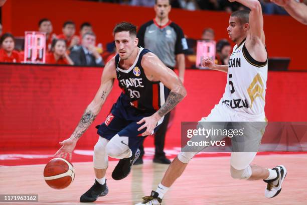 Paul Lacombe of France drives the ball during FIBA World Cup 2019 Group G match between Jordan and France at Shenzhen Bay Sports Center on September...