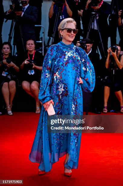 Meryl Streep walks the red carpet ahead of the "The Laundromat" screening during the 76th Venice Film Festival at Sala Grande on September 01, 2019...