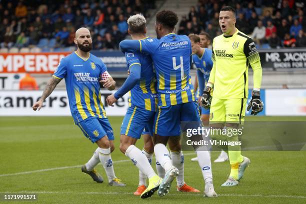 , Hans Mulder of RKC Waalwijk, Paul Quasten of RKC Waalwijk, Hannes Delcroix of RKC Waalwijk, Etienne Vaessen of RKC Waalwijk during the Dutch...