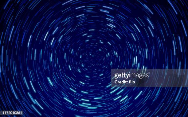 sternenhimmel raum lange belichtung abstrakte hintergrund - orbit stock-grafiken, -clipart, -cartoons und -symbole