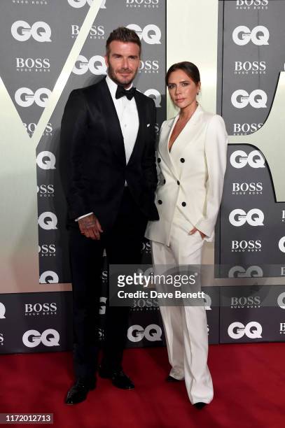 David Beckham and Victoria Beckham attend GQ Men Of The Year Awards 2019 in association with HUGO BOSS at Tate Modern on September 03, 2019 in...